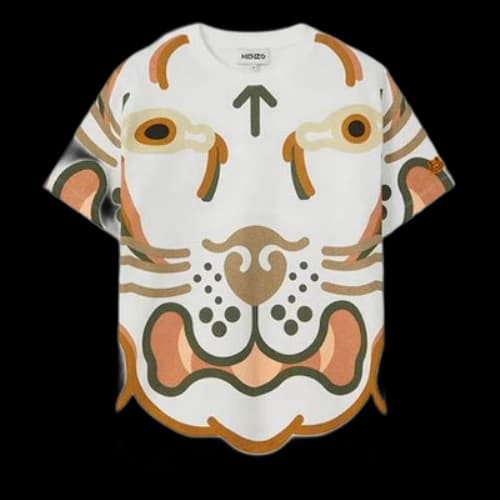 KENZO SS21 Cotton Printing Loose Short Sleeve White