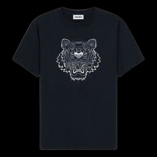 KENZO SS21 Tiger Head Pure Cotton Short Sleeve Black