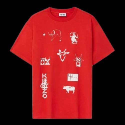 KENZO SS21 Logo Printing Short Sleeve Red
