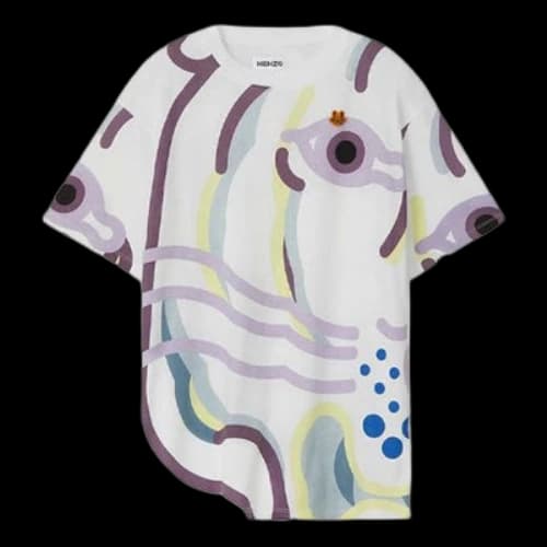 KENZO SS21 K-Tiger Large Short Sleeve White Purple
