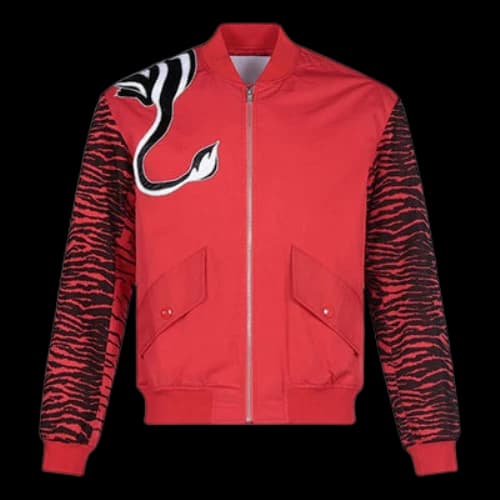 KENZO x Kansaiyamamoto Crossover Embroidered Pattern aviator Jacket Red