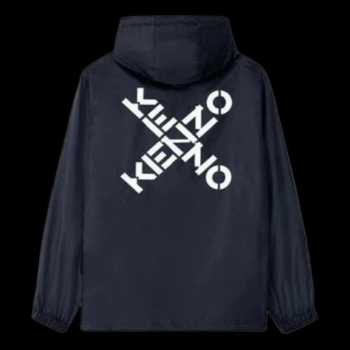 KENZO Men's Large X Logo Rain Jacket Black