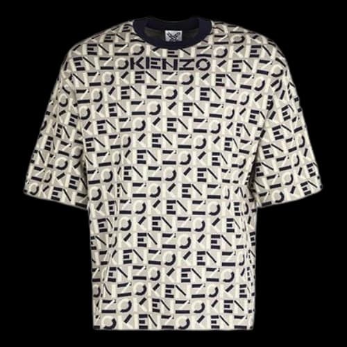 KENZO SS21 Full Print Round Neck Short Sleeve Gray