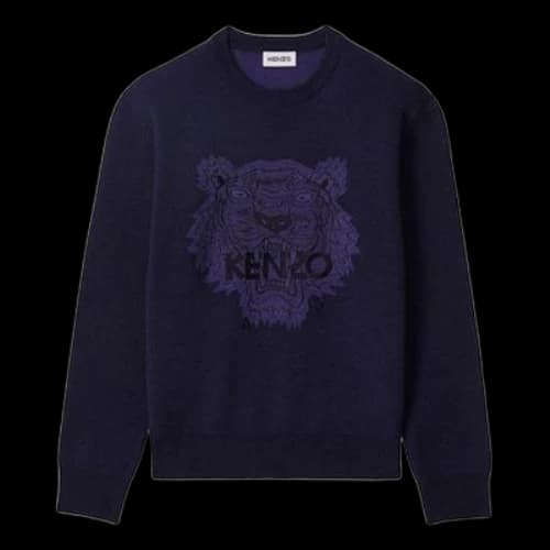 KENZO SS21 Pattern Long Sleeves Round Neck Dark Blue