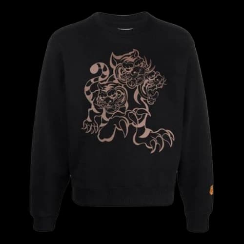 KENZO x Kansaiyamamoto SS21 Crossover Tiger Printing Pattern Round Neck Pullover Black