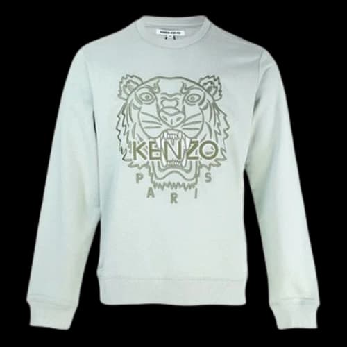 KENZO SS21 TIGER Pattern Round Neck Pullover Green