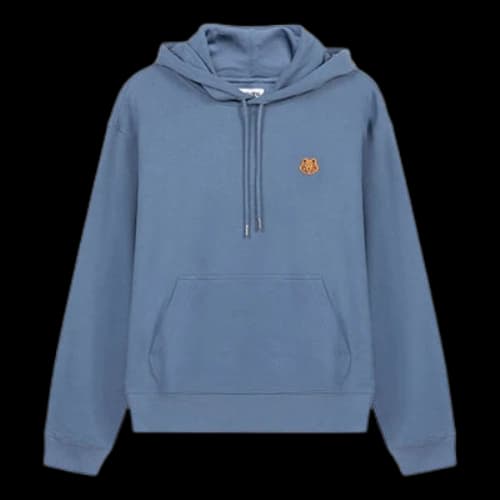 KENZO SS21 Embroidered hooded Long Sleeves Blue