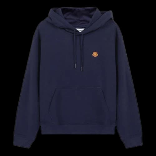 KENZO SS21 Small Tiger Head Embroidery Long Sleeve Male Blue