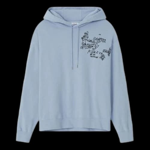 KENZO SS21 Casual Hooded Pullover Long Sleeves Light Blue