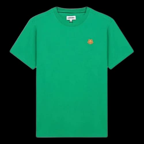 KENZO SS21 Pattern Logo Round Neck Short Sleeve Green