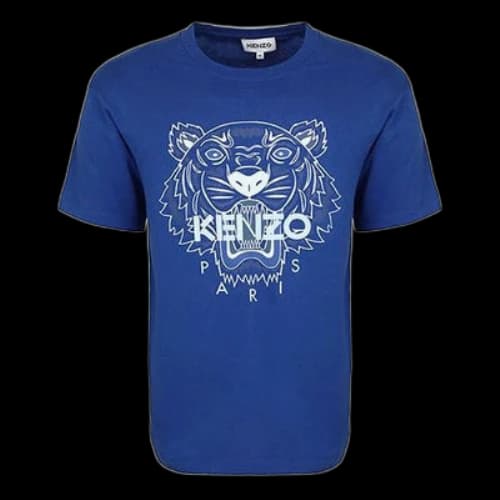 KENZO SS21 Solid Color Tiger Head Printing Pattern Short Sleeve Royal blue