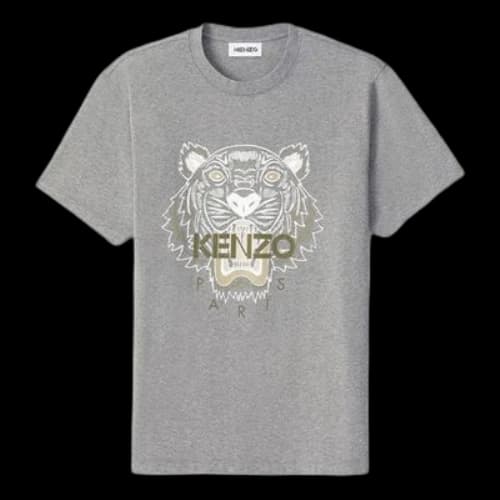 KENZO Solid Color Printing Pattern Short Sleeve Gray