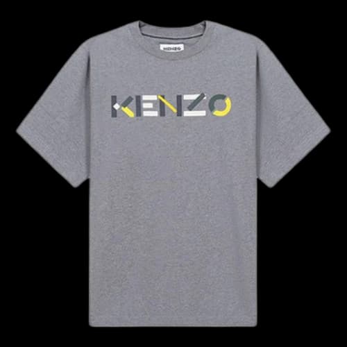 KENZO SS21 Loose Version Logo Round Neck Short Sleeve Gray