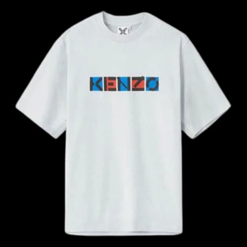 KENZO SS21 Alphabet Logo Loose Short Sleeve Gray