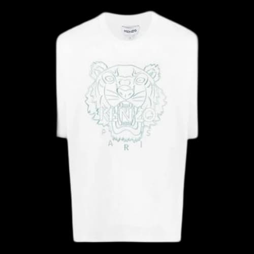 KENZO SS21 Embroidered Round Neck Short Sleeve White