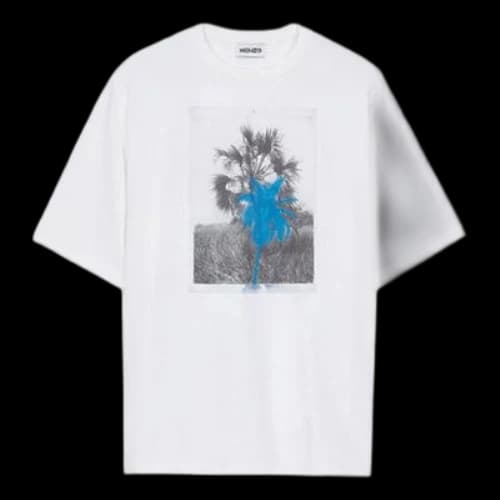 KENZO SS21 Printing Pattern Round Neck Casual Short Sleeve White T-Shirt