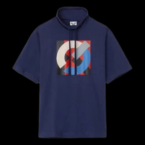 KENZO SS21 Logo Sports Drawstring Stand Collar Short Sleeve Blue T-Shirt