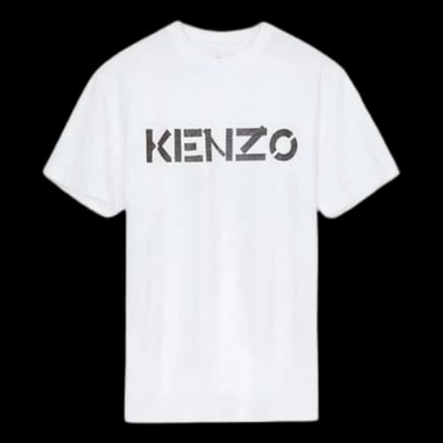 KENZO Logo Printing Pullover Round Neck Short Sleeve White