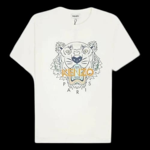 KENZO Solid Color Printing Round Neck Short Sleeve White