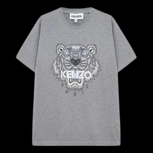 KENZO Printing Round Neck Short Sleeve Gray