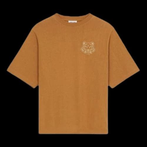 KENZO FW21 Tiger Head Printing Round Neck Short Sleeve Orange T-Shirt