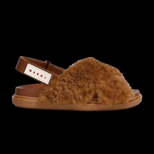 Marni Fussbett Shearling Sandal 'Caramel' (Women's)