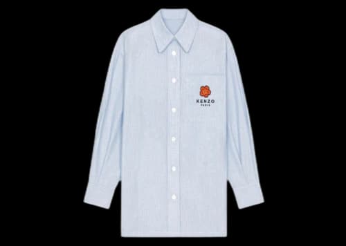 KENZO x Nigo Boke Flower Women's Crest On Pocket Oversized Shirt Sky Blue