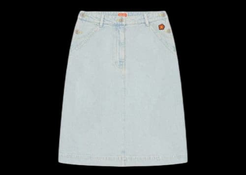 KENZO x Nigo Boke Flower Women's Denim Workwear Skirt Sky Blue