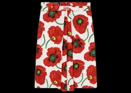KENZO POPPY by Nigo Women's Skirt White Red