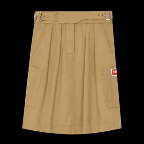 KENZO x Nigo Belted Military Skirt Beige