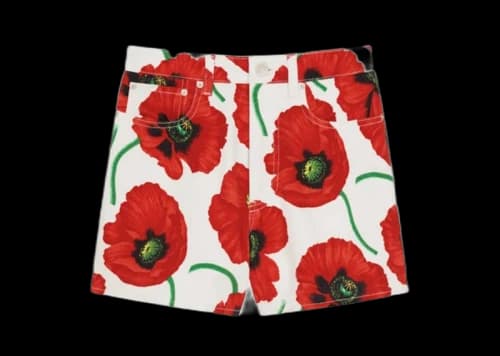 KENZO POPPY by Nigo Women's Shorts White Red