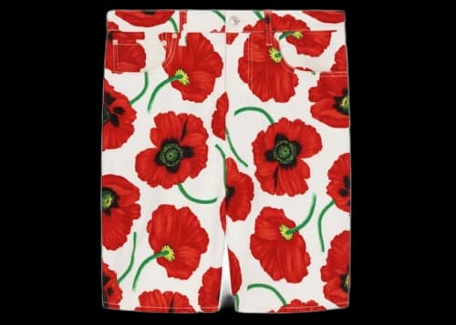 KENZO POPPY by Nigo Five Pocket Shorts White Red