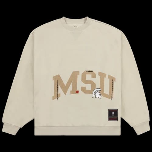 Cactus Jack by Travis Scott x Mitchell & Ness Michigan State University Crewneck 'Tan'