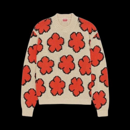 Kenzo Boke Flower Intarsia Knit Jumper 'Red'