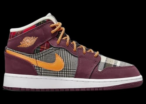 Jordan 1 Mid SE Plaid (GS)