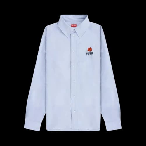 Kenzo Boke Flower Logo Embroidered Buttoned Shirt 'Blue'