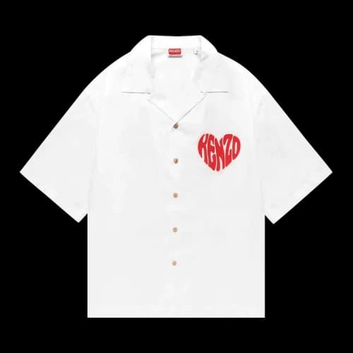 Kenzo Heart Hawaiian Shirt 'White'