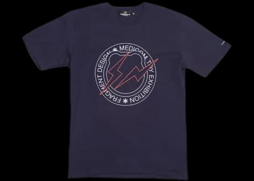 Medicom x Fragment Design Men Circle Logo Bearbrick Tee Navy