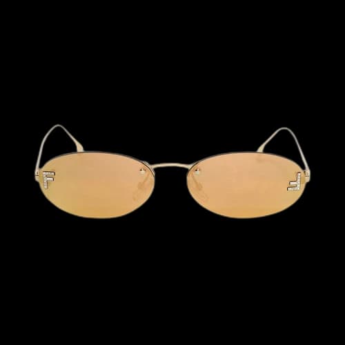 Fendi Oval Crystal Sunglasses 'Gold'