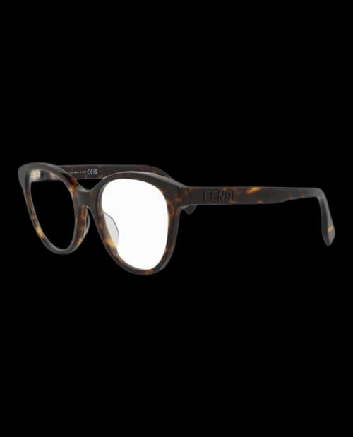 Fendi Round Eyeglasses Havana Havana Transparent (FE50024I-52-053)