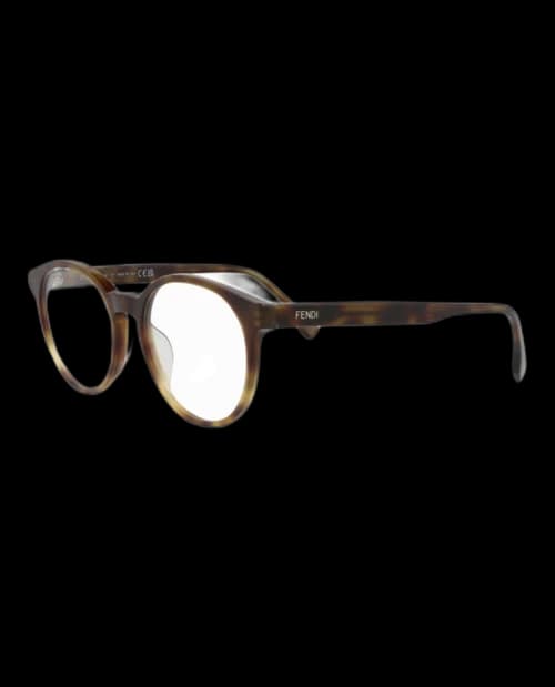 Fendi Round Eyeglasses Havana Havana Transparent (FE50031I-52-053)