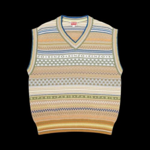 Kenzo Fairisle Knit Vest 'Beige'