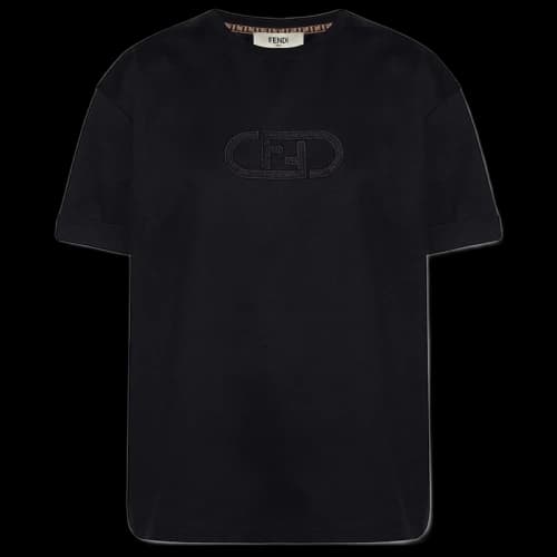 Fendi Womens FF Logo T-Shirt Black