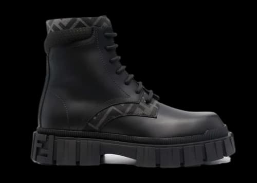 Fendi Force Leather Ankle Boot Black
