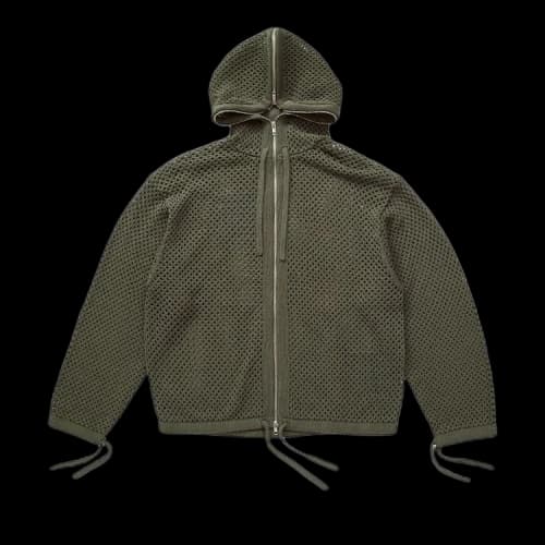Kenzo Mesh Full Zip Hoodie 'Khaki'