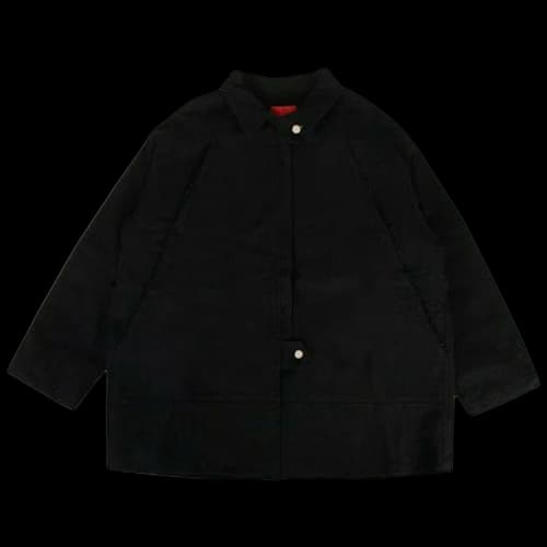 424 Collared Oversized Teared Canvas Jacket 'Black'