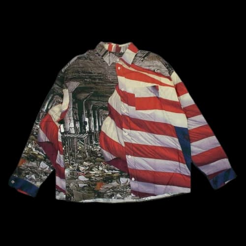 Pyer Moss American Flag Shirt 'Red/Multicolor'