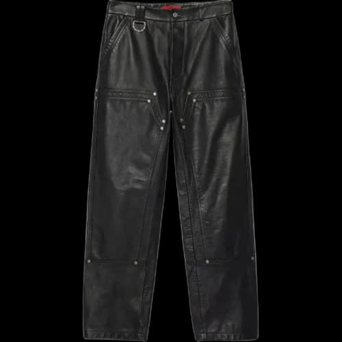 424 Leather Pants Unisex Black Moderate
