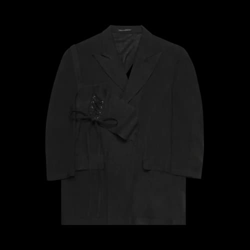 Yohji Yamamoto Lace Up Jacket With Belt 'Black'