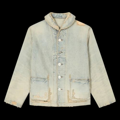 Kenzo Shawl Chore Jacket 'Bleached Blue Denim'